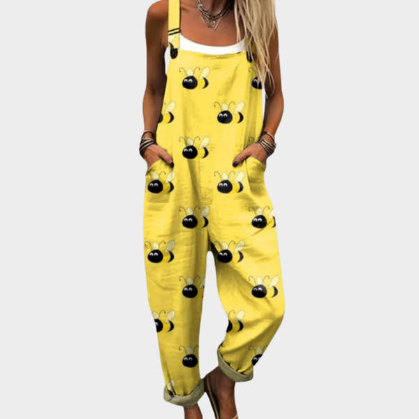 Wygodne ogrodniczki damskie z nadrukiem